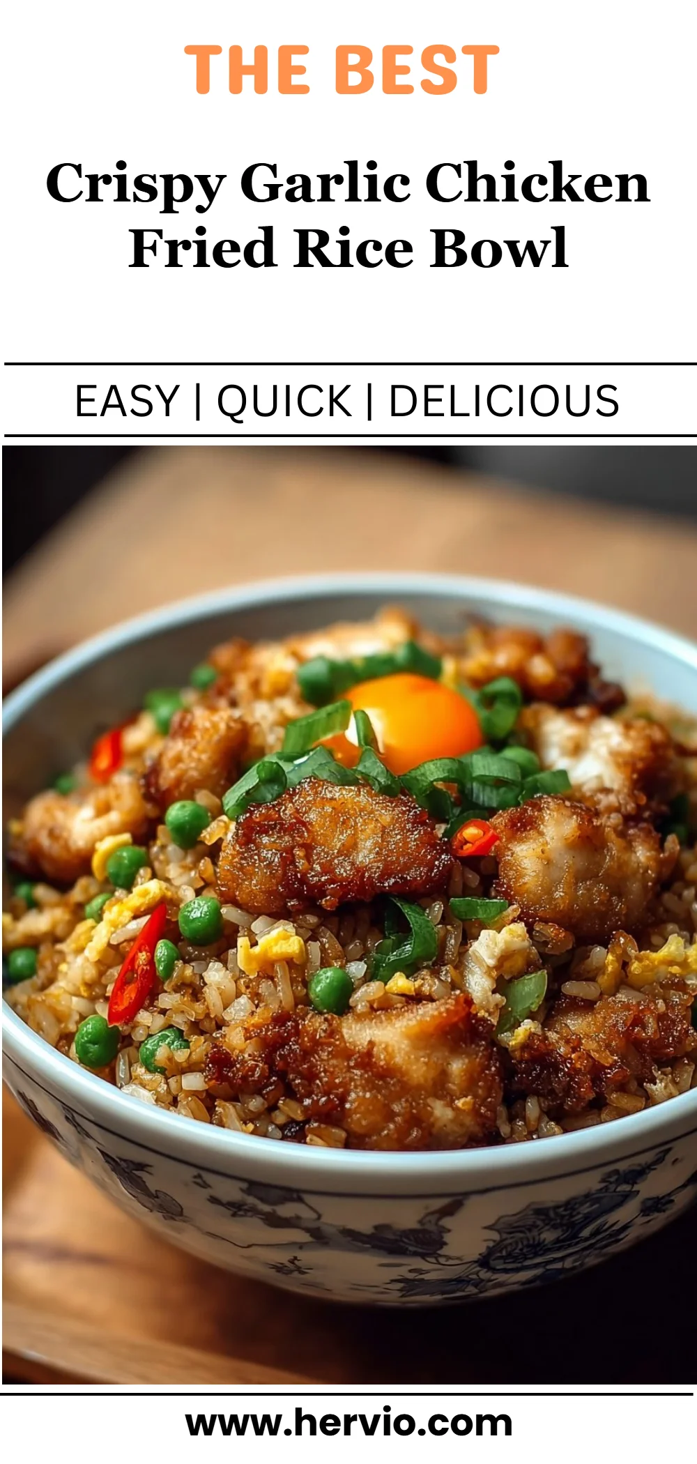 Crispy Garlic Chicken Fried Rice Bowl
