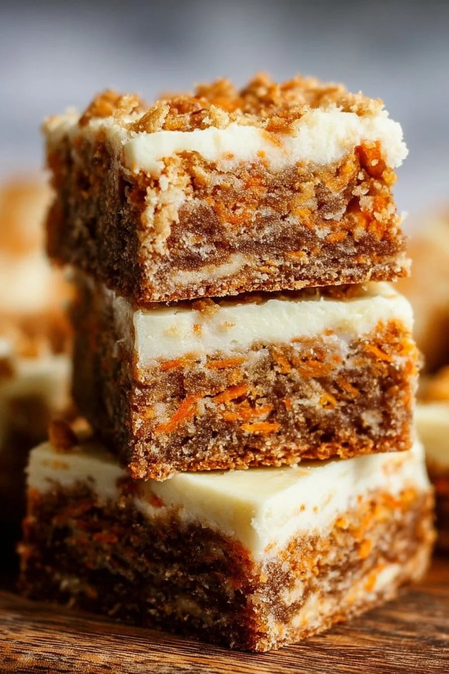 Fluffy Easter Carrot Cake Bars with cream cheese frosting