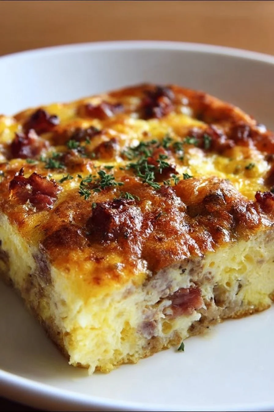 Ina Garten's delicious breakfast casserole ready to serve for a perfect morning meal.