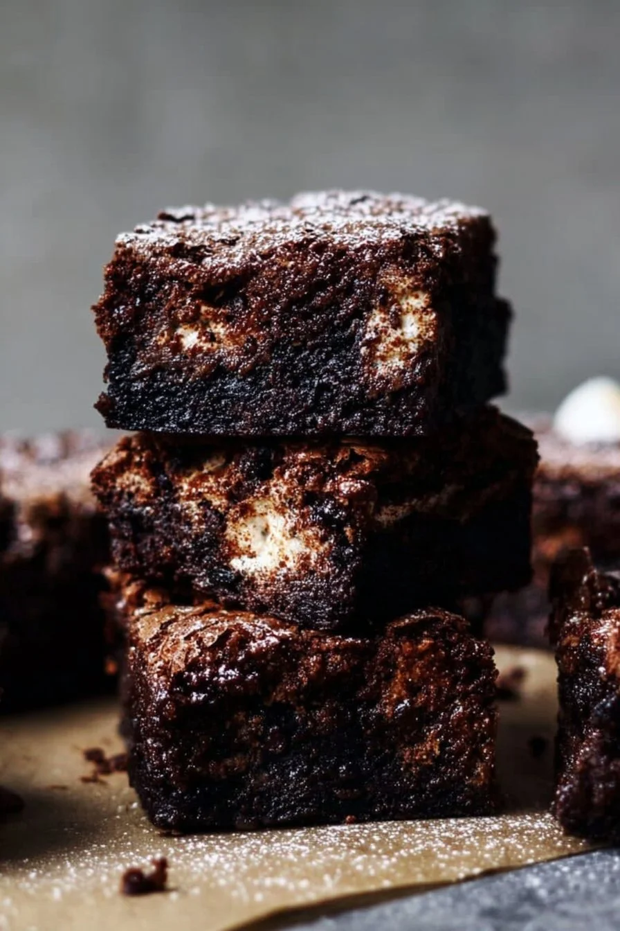 Indulgent Chocolate Bliss: Marshmallow Brownies 2 Delicious marshmallow brownies topped with gooey marshmallows and rich chocolate.