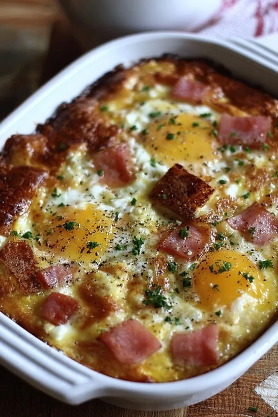 Joanna Gaines' Eggs Benedict Casserole 2 Joanna Gaines' Eggs Benedict Casserole served on a brunch table.