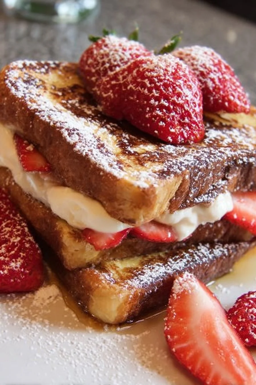 Delicious Stuffed French Toast with sweet fillings and toppings